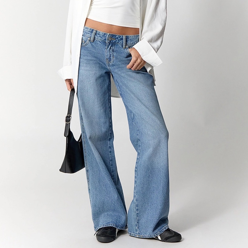 PacSun Casey Low Rise Wide Leg Baggy Jeans Size 27 Light Wash Y2K Capsule Casual